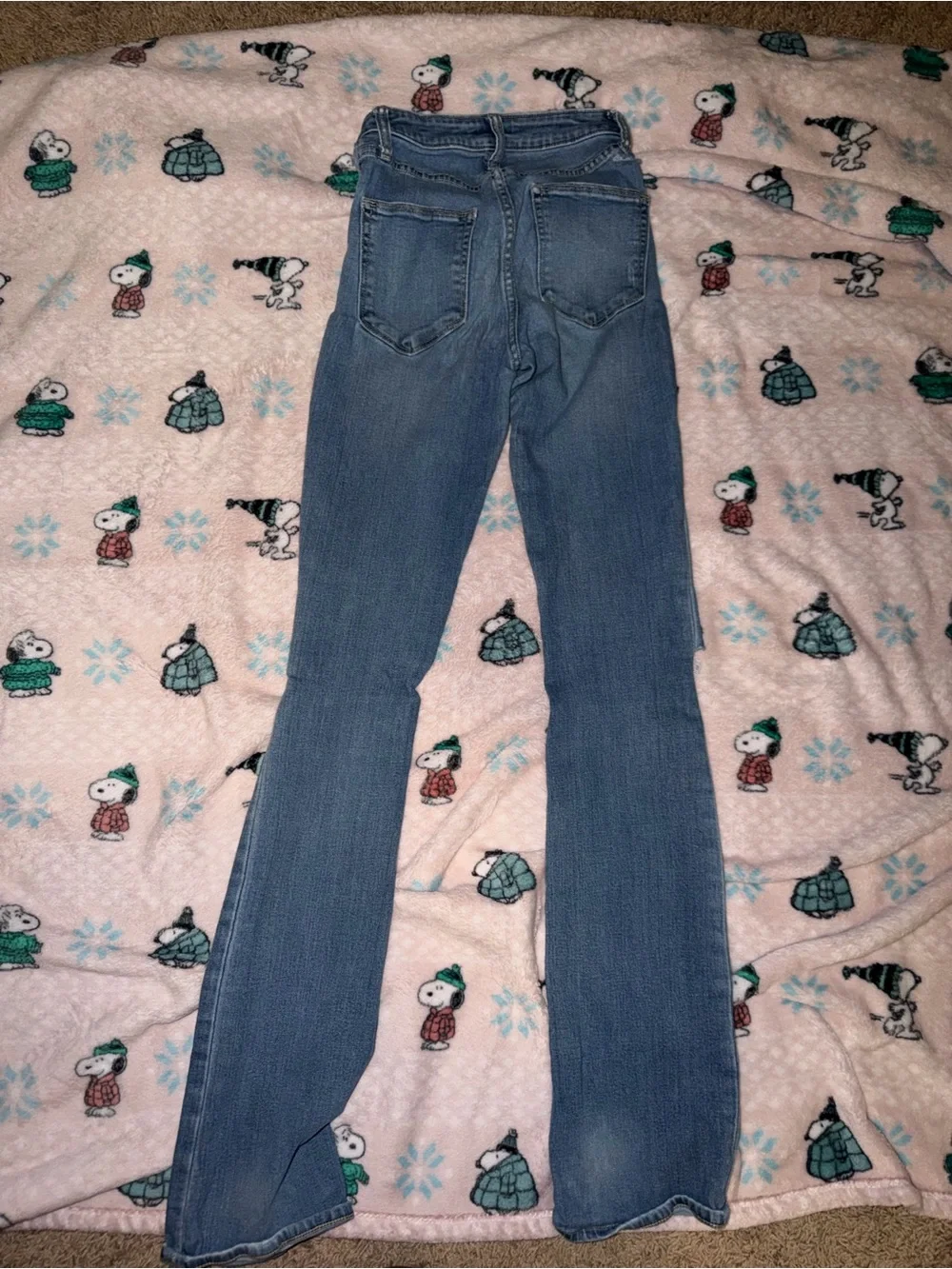 Arizona Jean Company Light Blue Distressed Flare Jeans